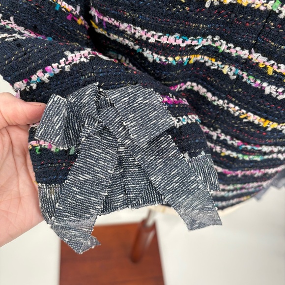 J. Crew Tweed Lady Jacket Blazer with Ties Cropped Navy Blue Pink 4 New with Tag - Picture 4 of 12